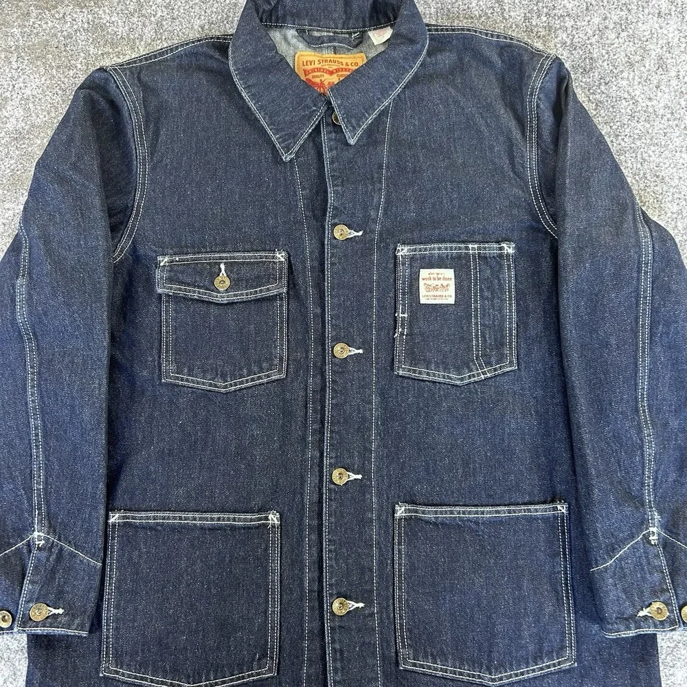 Levi's Berkeley Chore Coat Denim Jacket Men's M Relaxed Cotton Dark Wash